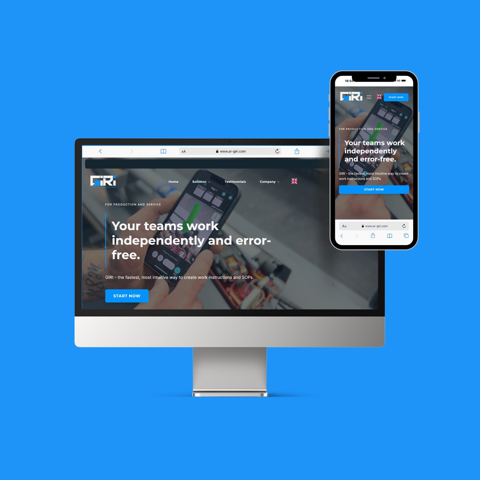 GIRI AR-Plattform Website-Mockup