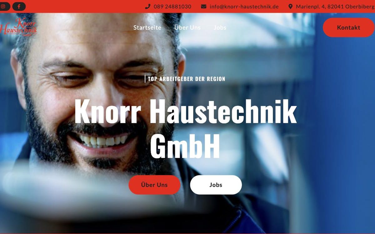 Website von Knorr Haustechnik