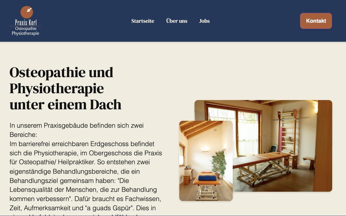 Website der Praxis Kerl