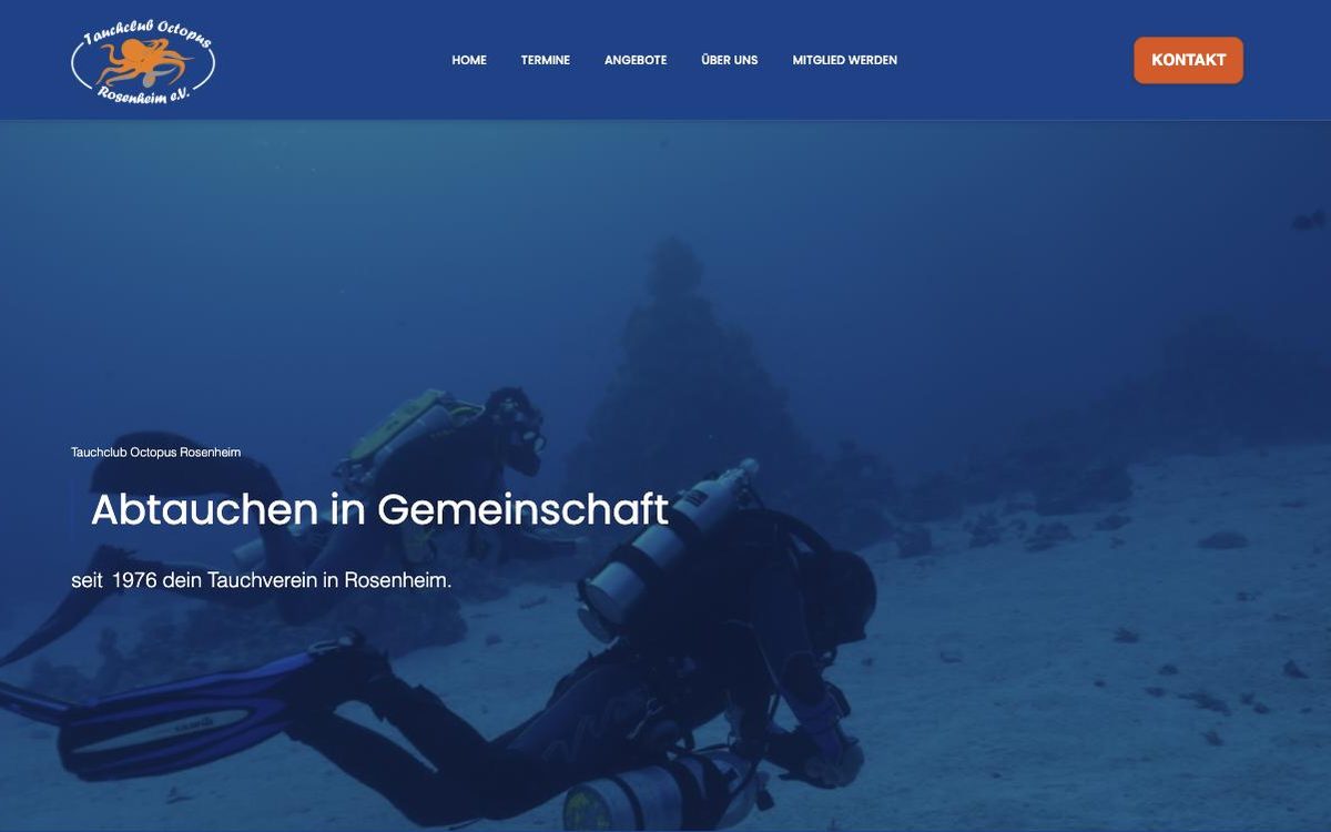 Website des Tauchclub Oktopus Rosenheim